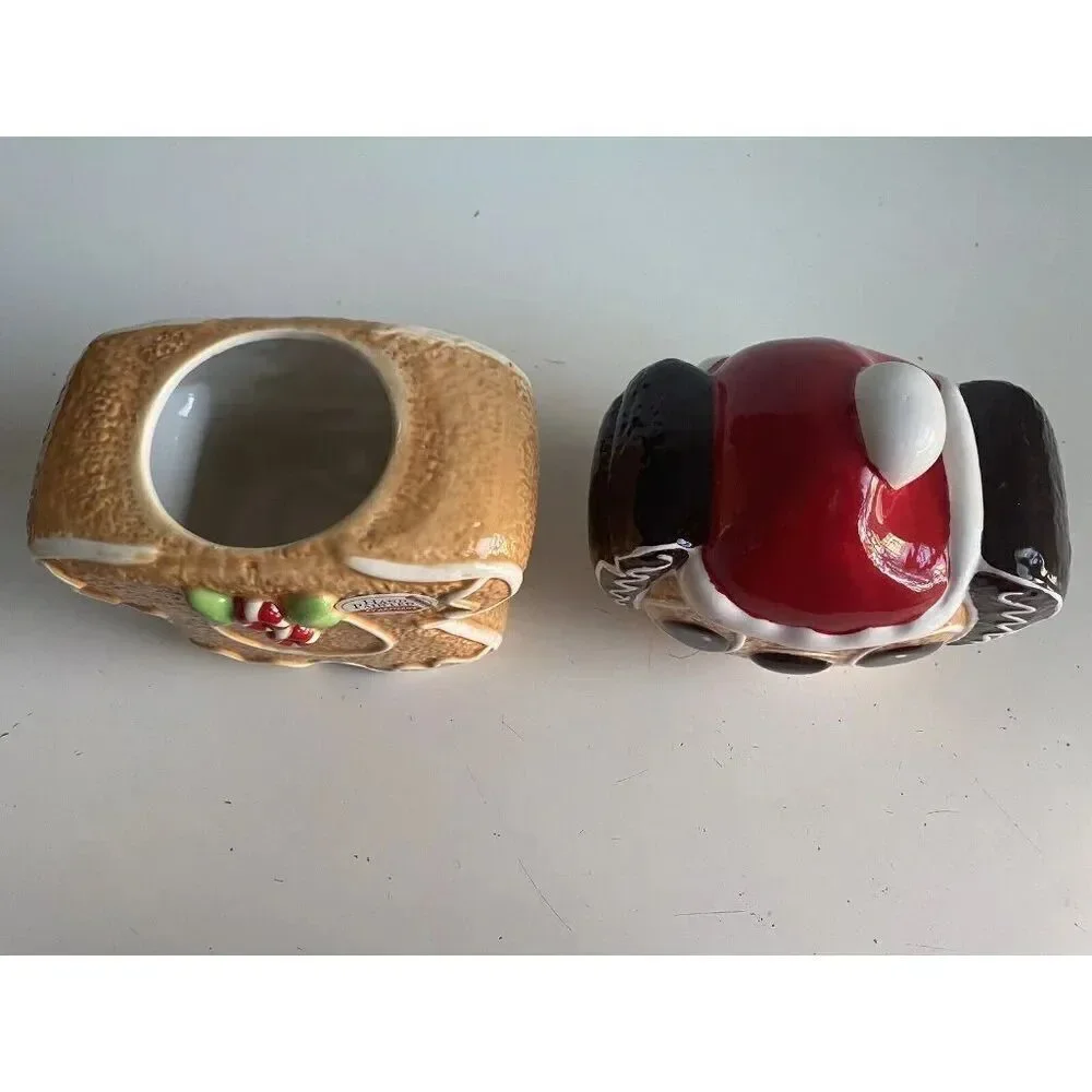 Disney Stitch Gingerbread Cookie Jar Christmas‎ Holiday Ceramic Hand Painted NEW